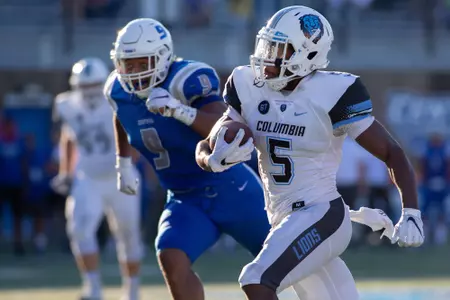 September, 15, 2018, New Britain, Connecticut, United States: during a non conference matchup between Columbia and Central Connecticut State at Arute Field won by the Lions 41-24. Photo: © Brian Foley for Foley-Photography.com.