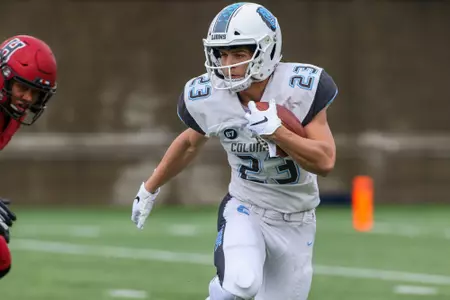November, 3, 2018, Allston, Massachusetts, United States: Columbia Lions wide receiver Mike Roussos (23) during an Ivy League matchup between Columbia and Harvard at Harvard Stadium. Photo by © Brian Foley for Foley-Photography