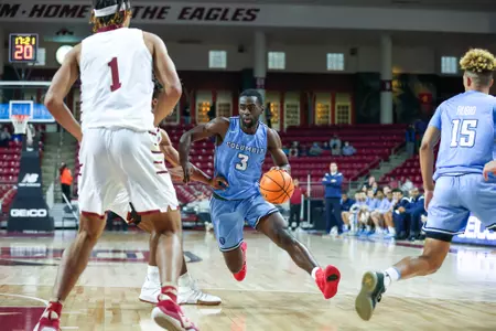 Zavian McLean during Columbia men's basketball's game at Boston College (Nov. 26, 2021).