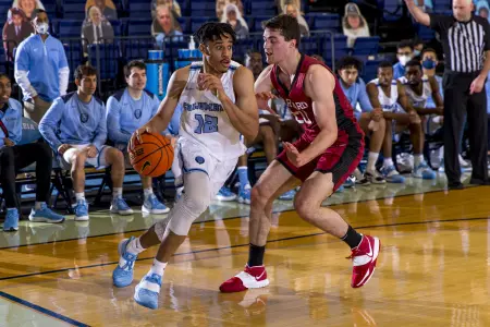 Cam Shockley-Okeke against Harvard (1/15/22).