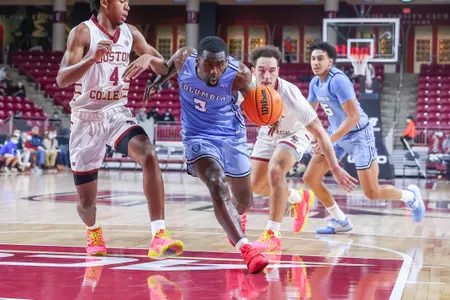 Zavian McLean during Columbia men's basketball's game at Boston College (Nov. 26, 2021).
