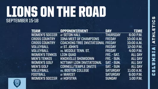 Lions on the Road Headline September 15-18