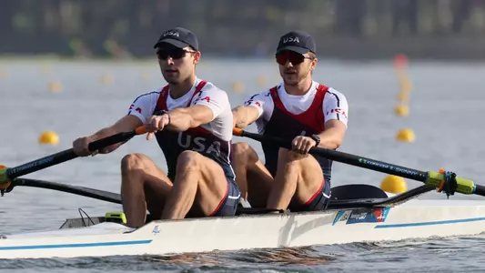 SAN PEDRO DE LA PAZ, CHILE 21 -OCTUBRE- 2023 En la Laguna Grande se realizan las pruebas clasificatorias de Remo en la categoría Par sin timonel Hombre (M2-) en el Panamericano Santiago 2023. En la fotografía, aparece Hedge/Carlson de USA (Carlos Acuña/PHOTOSPORT)
SAN PEDRO DE LA PAZ, CHILE 21 -OCTOBER- 2023 In the Laguna Grande, the Rowing qualifying events are held in the Pair without Man Coxswain (M2-) category at the Santiago 2023 Pan American Games. Hedge/Carlson from USA appears in the photograph (Carlos Acuña/PHOTOSPORT)