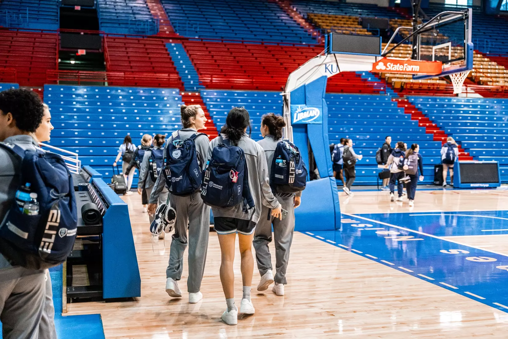 Columbia WBB practices at historic Allen Fieldhouse in preparation for the 2023 WNIT Championship Game against Kansas