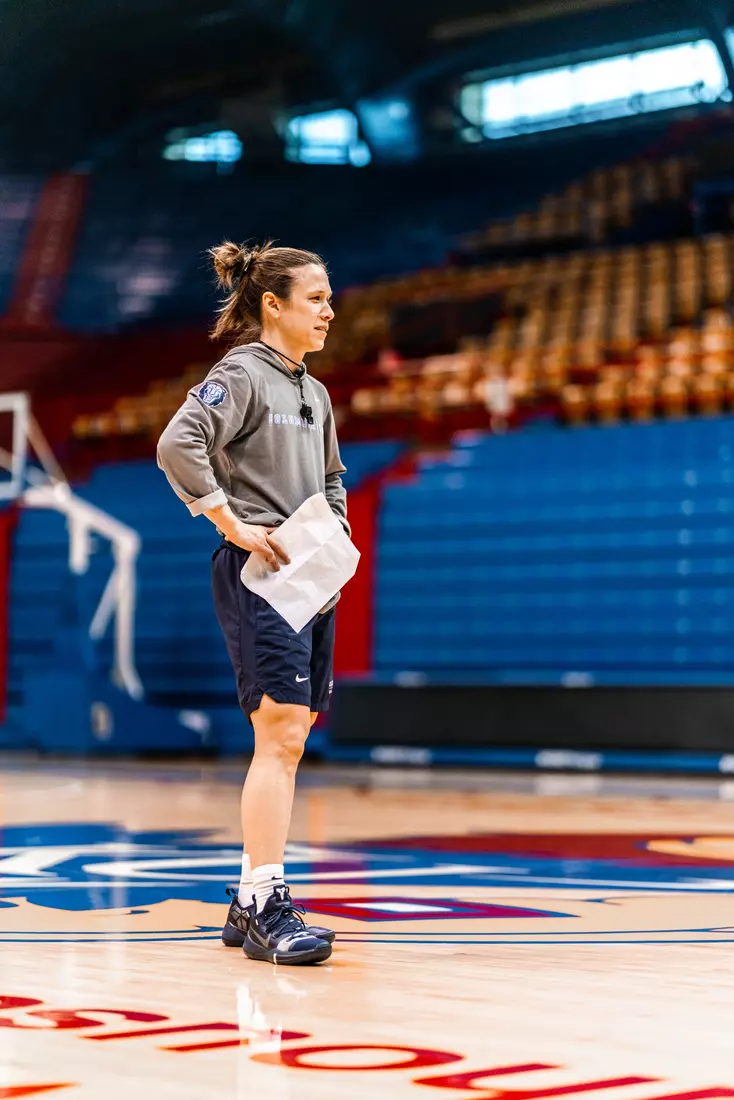Columbia WBB practices at historic Allen Fieldhouse in preparation for the 2023 WNIT Championship Game against Kansas