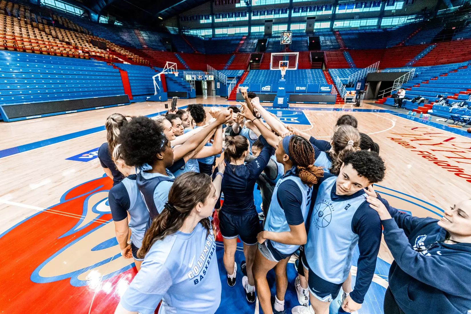 Columbia WBB practices at historic Allen Fieldhouse in preparation for the 2023 WNIT Championship Game against Kansas