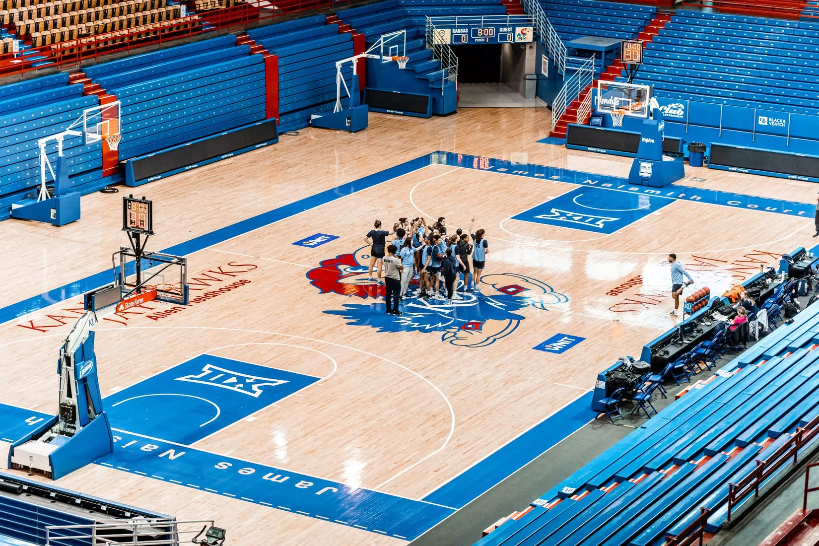 Columbia WBB practices at historic Allen Fieldhouse in preparation for the 2023 WNIT Championship Game against Kansas