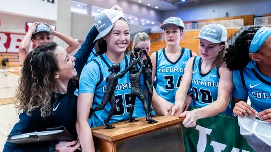 Abbey Hsu with Ivy Championship Trophy at Cornell 2024