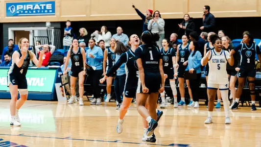 Perri Page and Mia Broom celly at Seton Hall 120925