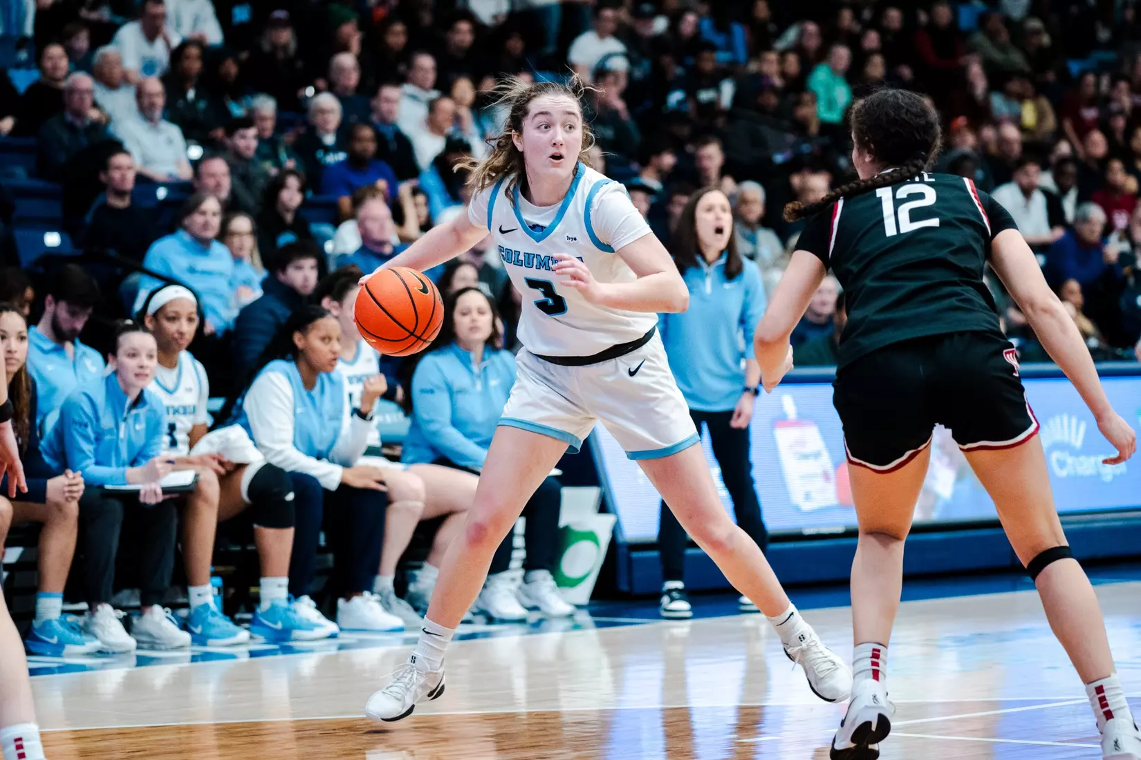 Images from Columbia women's basketball's game against Harvard on February 16, 2025.