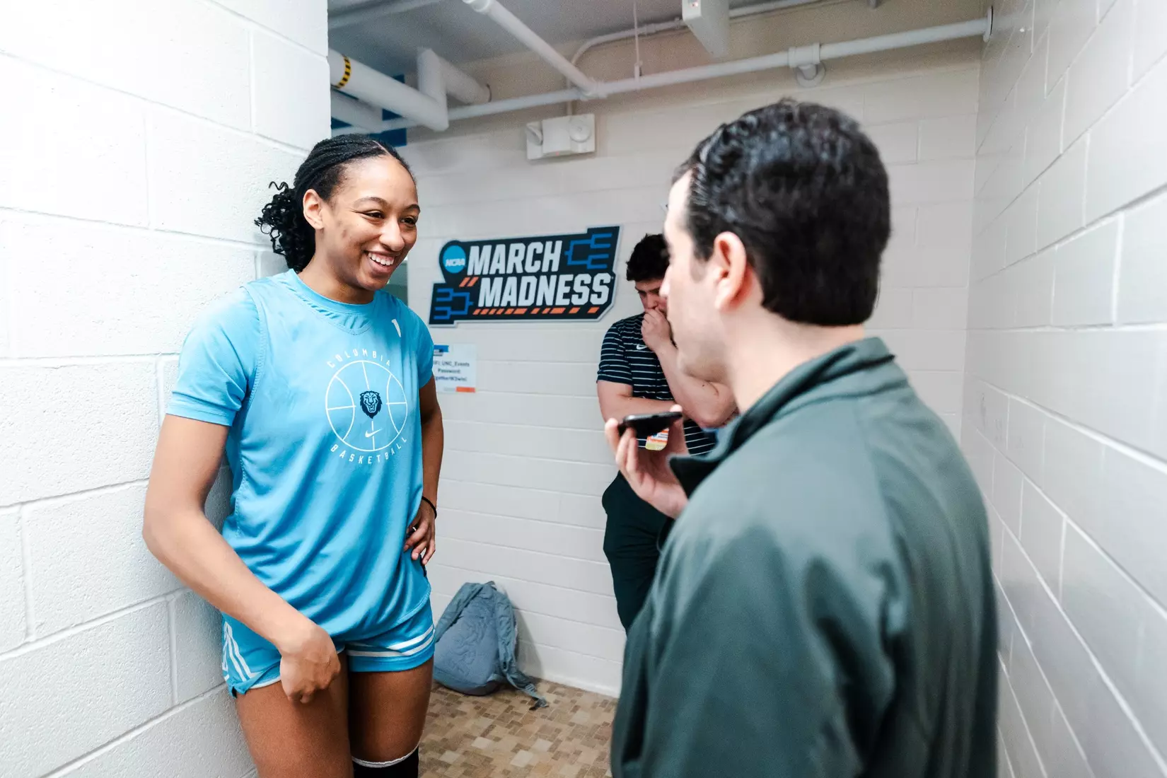 Images from Columbia women's basketball practice and press conference ahead of its NCAA First Round matchup against West Virginia (March 21, 2025).