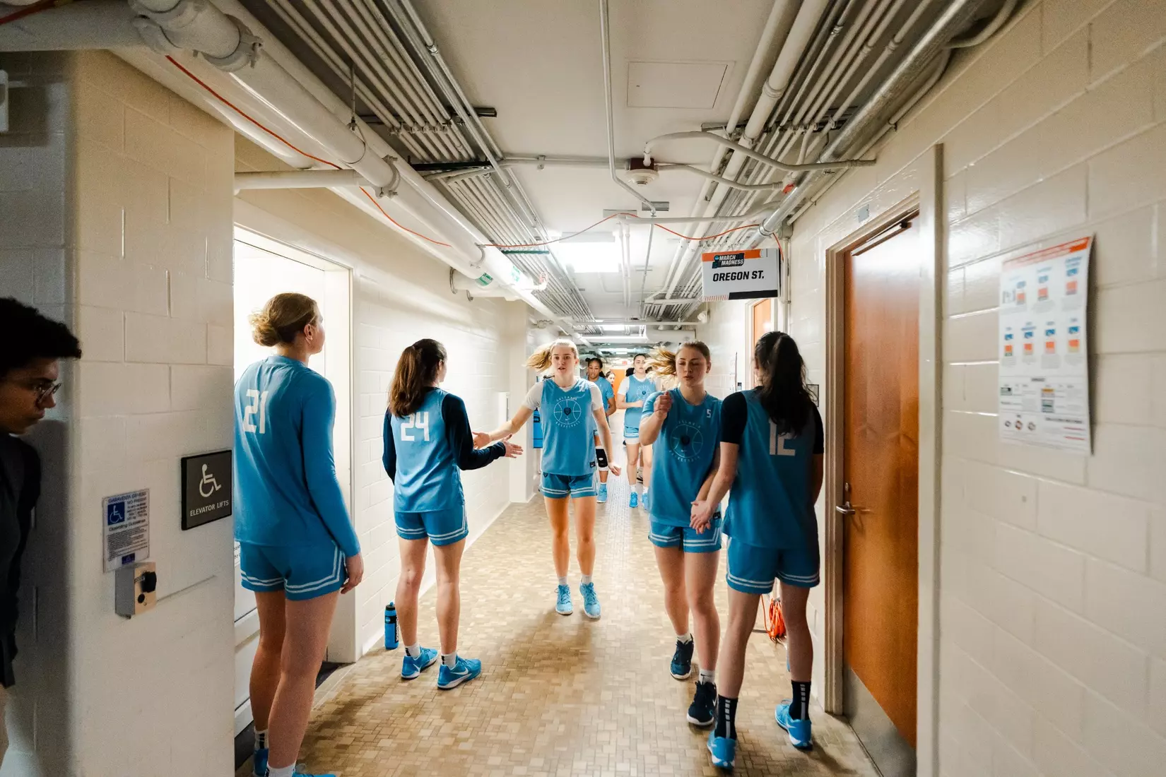 Images from Columbia women's basketball practice and press conference ahead of its NCAA First Round matchup against West Virginia (March 21, 2025).