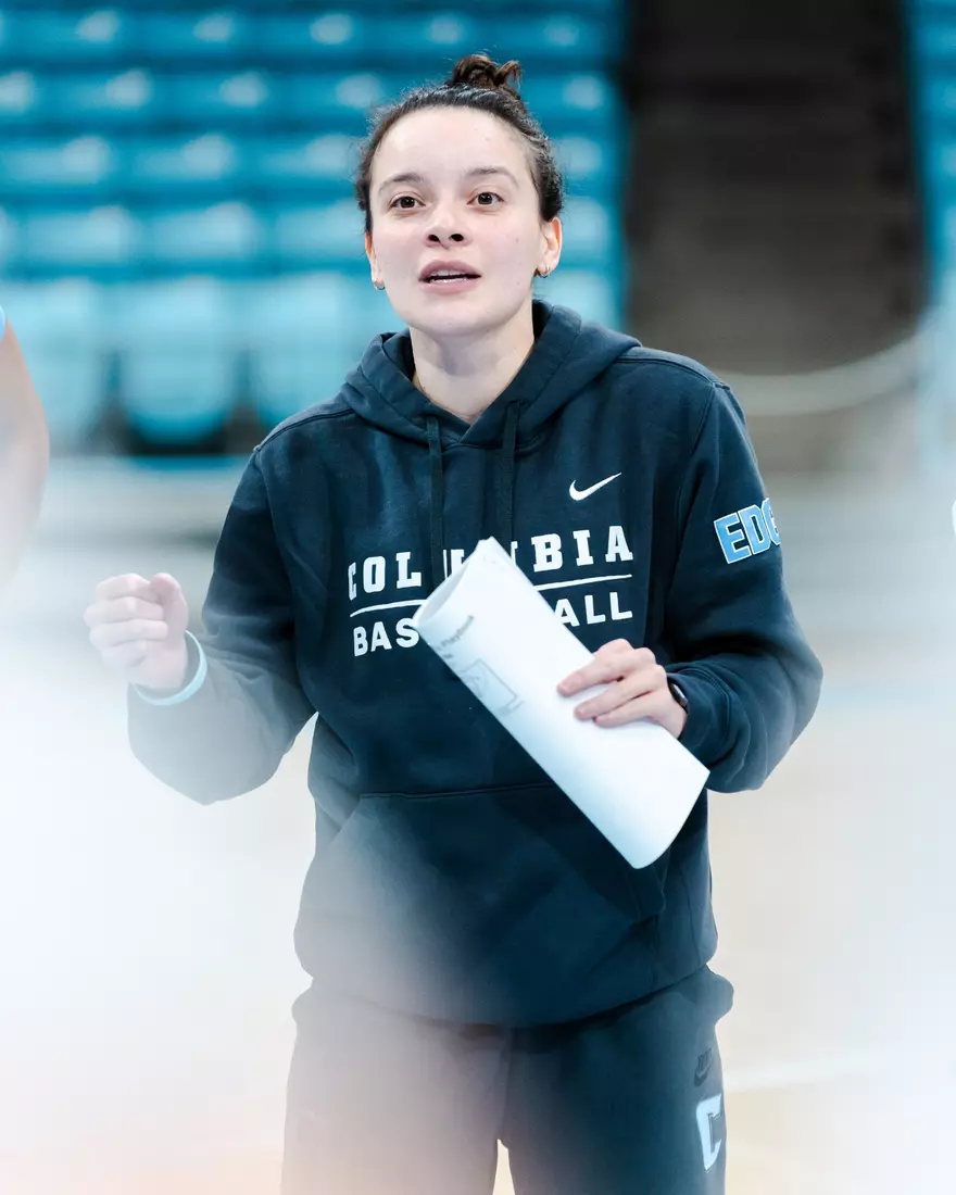 Images from Columbia women's basketball practice and press conference ahead of its NCAA First Round matchup against West Virginia (March 21, 2025).