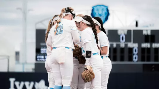 Softball team huddle