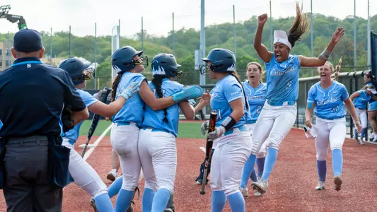 Softball celebrates walkoff win over Dartmouth