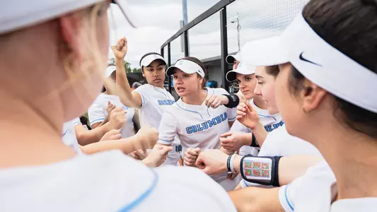 Softball team huddle