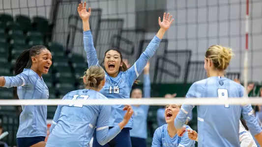 Volleyball celebrates a point