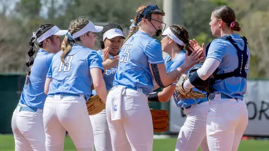 Softball team huddle