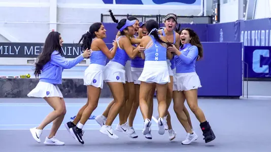 women's tennis celebration