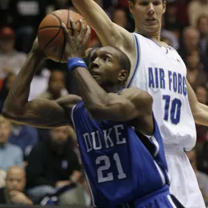 Nelson Leads Duke Past Air Force Into CBE Finals, 71-56