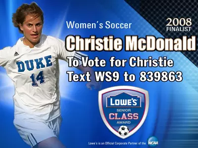 Vote For Women's Soccer Senior Christie McDonald