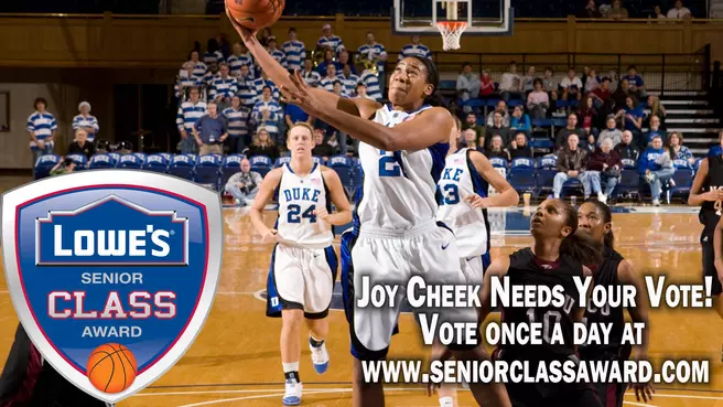 Cheek Named One of 10 Finalists for Lowe's Senior Class Award