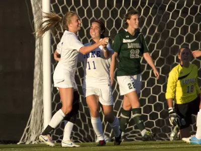 Kerr Nets Hat Trick as Blue Devils Down Loyola, 6-0