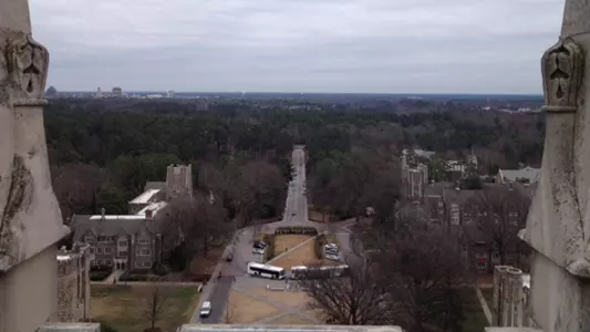 First Year ACTION Group Climbs Duke Chapel
