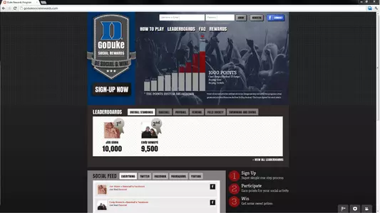 Duke Athletics Launches GoDuke Social Rewards