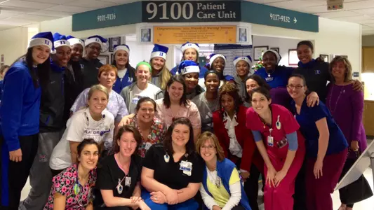 Blue Devils Visit 9100 Unit at Duke Hospital