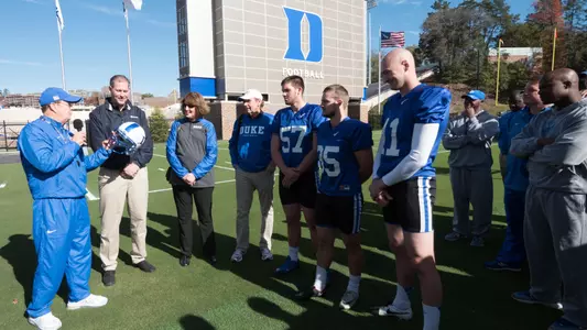 Duke Holds Davis Family Kicking Field Dedication