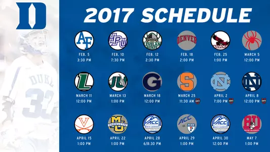 Duke Announces 2017 Men?s Lacrosse Schedule