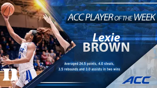 Brown Earns Second Straight ACC Player of the Week
