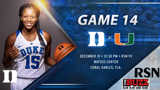 DWB Game Notes: Miami, Dec. 31, 12:30 PM, RSN-TV