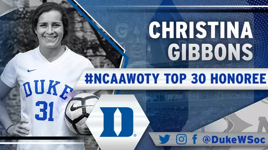 Gibbons Named a Top 30 Honoree for NCAA Woman of the Year