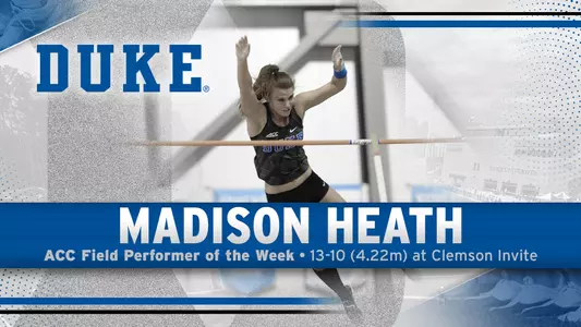 Heath Named ACC Field Performer of the Week