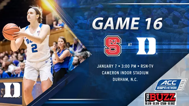 DWB Game Notes: NC State, Jan. 7, 3 pm, RSN-TV