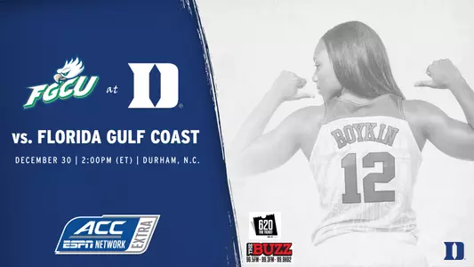 DWB Game Notes: FGCU, Dec. 30, 2 PM, ACCNExtra