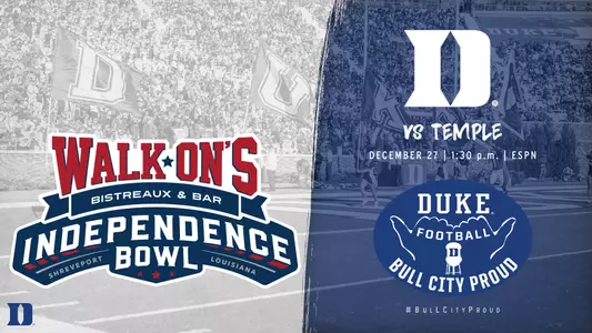 Duke Bound For Walk-On's Independence Bowl