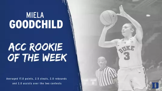 Goodchild Named ACC Rookie of the Week