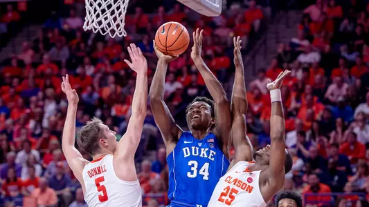 No. 12 Duke tops No. 11 Clemson 66-57