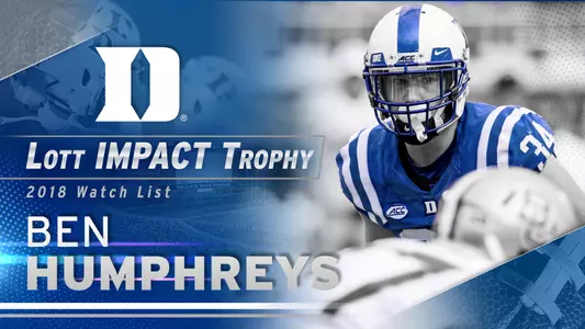 Humphreys on 2018 Lott IMPACT Trophy Watch List