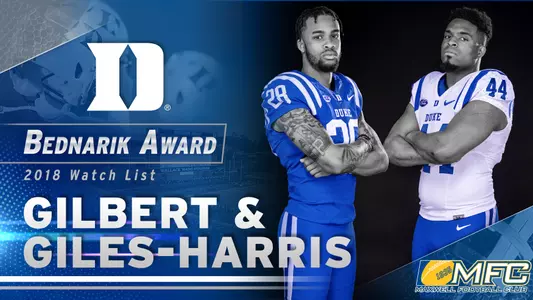 Gilbert, Giles-Harris on Bednarik Award Watch List