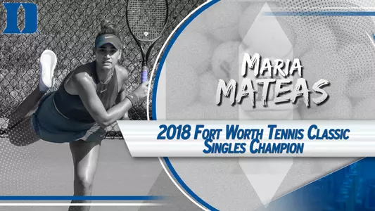 Mateas Named Fort Worth Tennis Classic Singles Champ