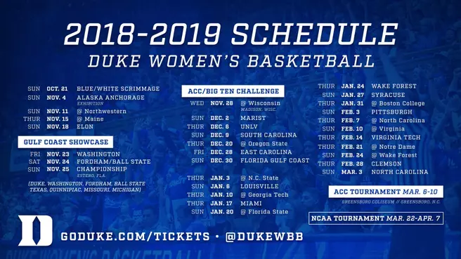 2018-19 Women's Basketball Schedule Released
