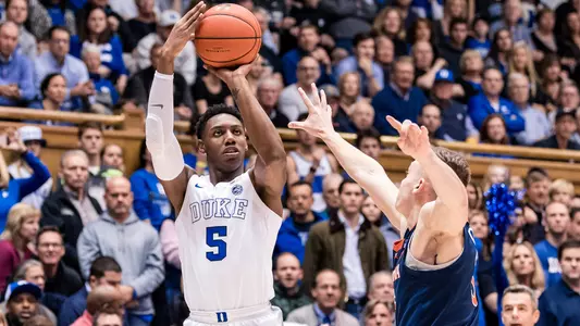 Barrett Leads No. 1 Duke Past No. 4 Virginia 72-70