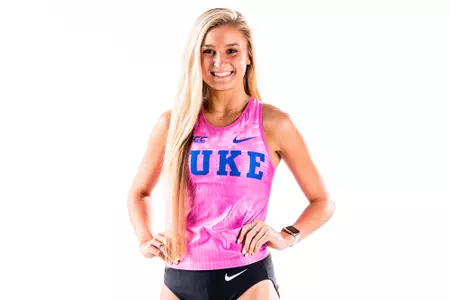 Duke Women's Cross Country student athletes in studio. Durham, NC. - August 21, 2019