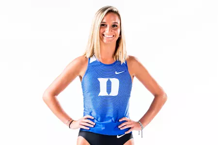 Duke Women's Cross Country student athletes in studio. Durham, NC. - August 21, 2019