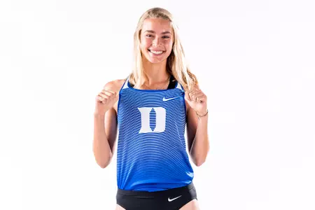 Duke Women's Cross Country student athletes in studio. Durham, NC. - August 21, 2019