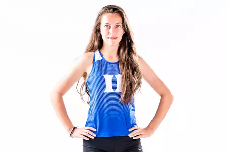 Duke Women's Cross Country student athletes in studio. Durham, NC. - August 21, 2019